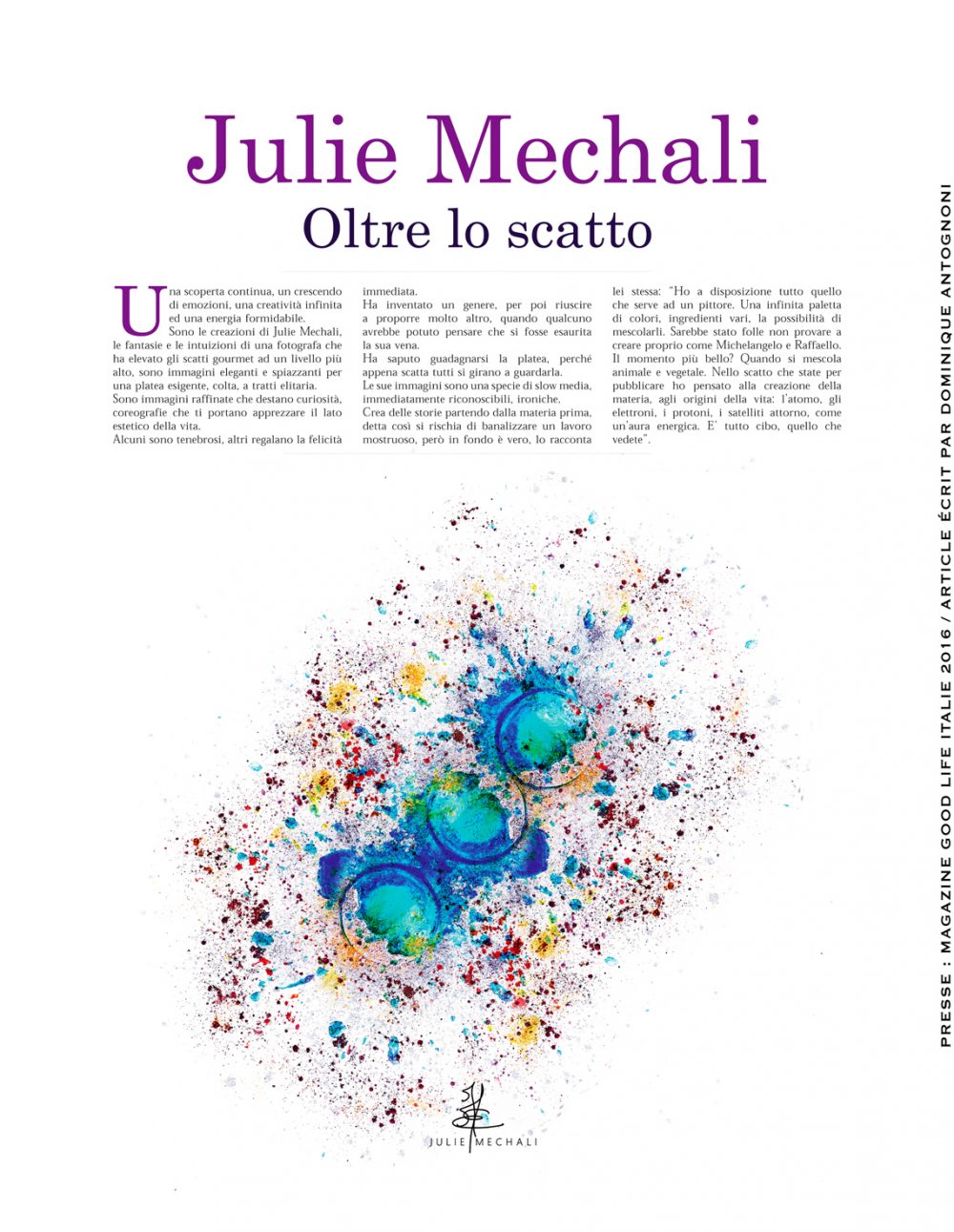 Dossier de presse: Magazine Good Life Avril 2015 page 23 Julie Mechali